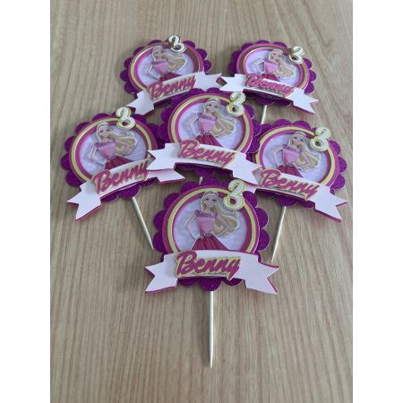 Pack 6 Topo Cupcake - Barbie