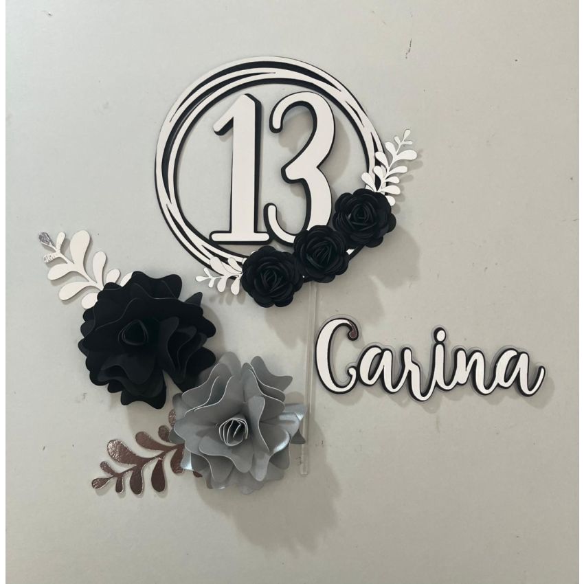 Topo Bolo  - Circular c/flores