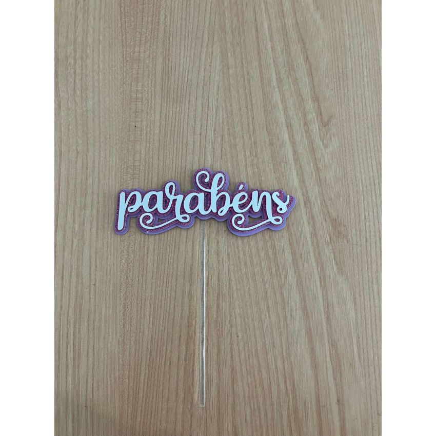 Topo de Bolo - Parabéns