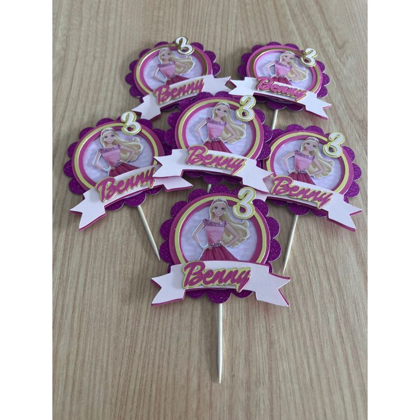 Pack 6 Topo Cupcake - Barbie