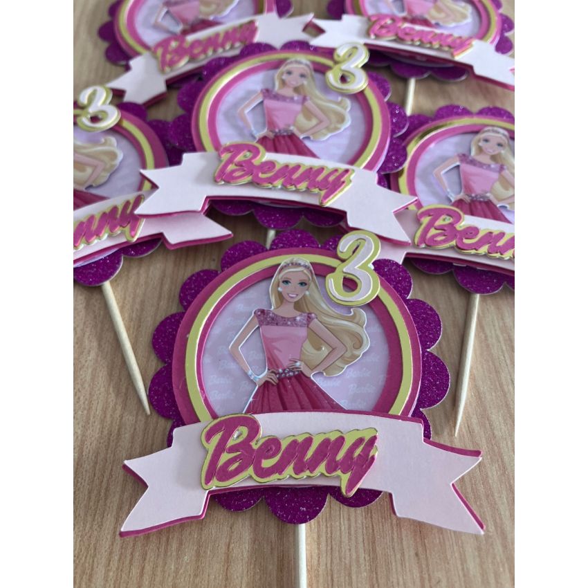 Pack 6 Topo Cupcake - Barbie